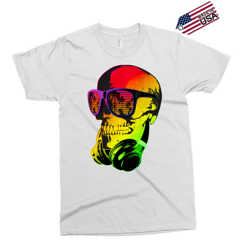 Music Skull   Cool Funny Headphones Dj 1 Exclusive T-shirt by delhayeidai | Artistshot