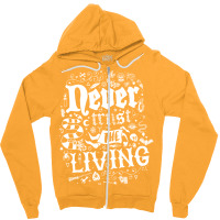 Never Trust The Living   Goth   Vintage Distressed Zipper Hoodie | Artistshot