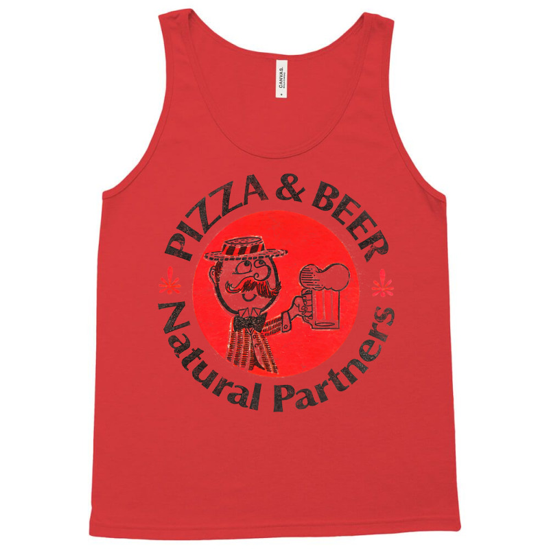 Pizza & Beer   Vintage Faded Look Design Tank Top | Artistshot