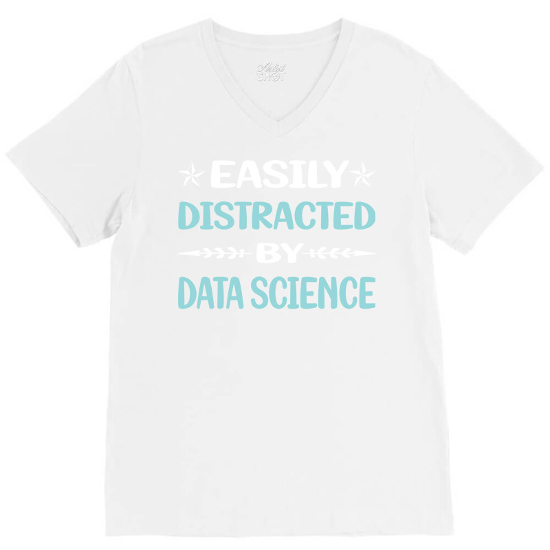 Funny Easily Distracted By Data Science Red V-neck Tee | Artistshot