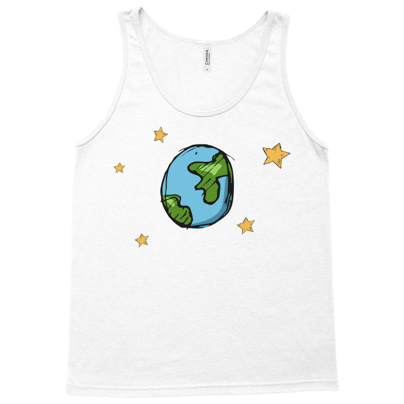 Earth Cartoon Blue Tank Top by howedatooruu | Artistshot