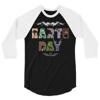 Earth Day Hipster Red 3/4 Sleeve Shirt | Artistshot