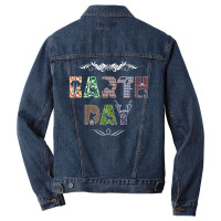 Earth Day Hipster Red Men Denim Jacket | Artistshot