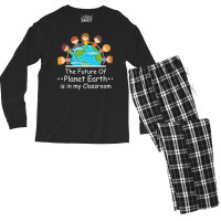 Earth Day Teacher Students Kids Quote Men's Long Sleeve Pajama Set | Artistshot