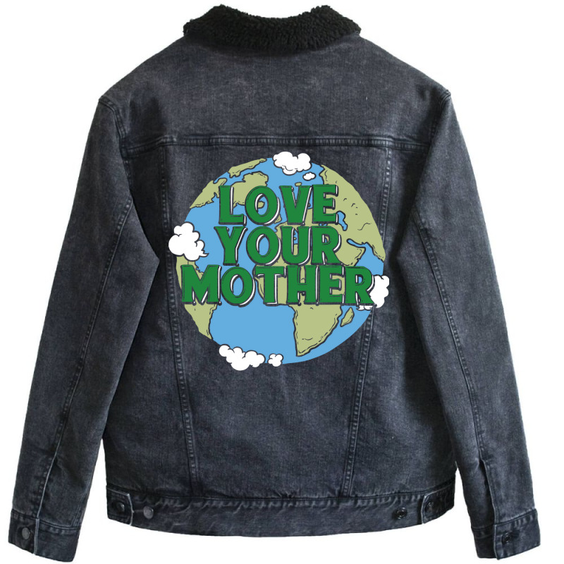 Earth Day Music Blue Hipster Unisex Sherpa-lined Denim Jacket | Artistshot