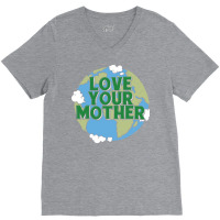 Earth Day Music Blue Hipster V-neck Tee | Artistshot