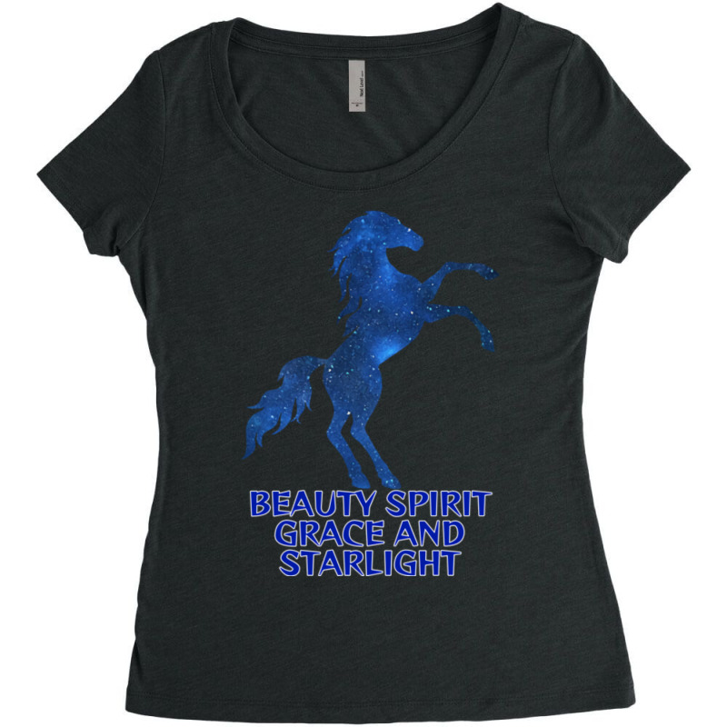 Midnight Sapphire Blue Starry Night Sky Milky Way Women's Triblend Scoop T-shirt by dajonfonisev | Artistshot