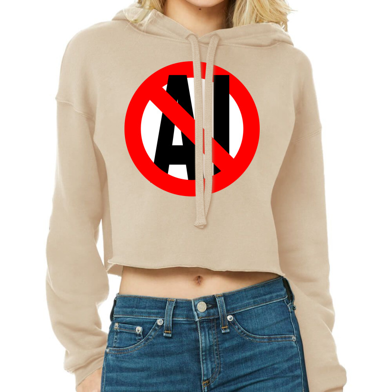 Not Ai Tumblr Cropped Hoodie by nytoftwomisoc | Artistshot