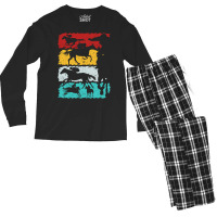 Vintage Equestrian Horse Racing Retro Horse Green Men's Long Sleeve Pajama Set | Artistshot