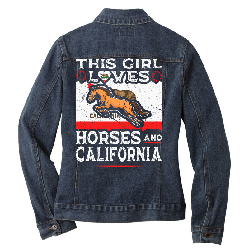 This Girl Loves Horses California Summer Ladies Denim Jacket by cazeiakeizoux | Artistshot