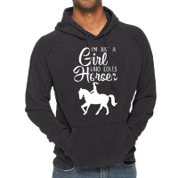 Im Just A Girl Who Loves Horses Gift Riding Gift Vintage Hoodie | Artistshot