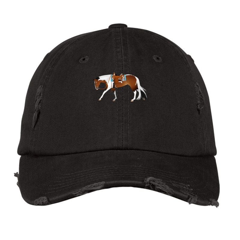 Tobiano Western Pleasure Horse Equine Rampaige Cut Vintage Cap by mnoodincicr | Artistshot