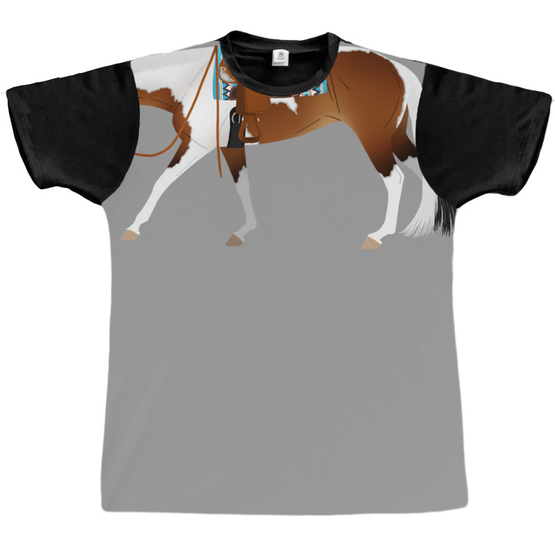 Tobiano Western Pleasure Horse Equine Rampaige Cut Graphic T-shirt by mnoodincicr | Artistshot