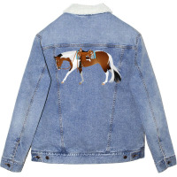 Tobiano Western Pleasure Horse Equine Rampaige Cut Unisex Sherpa-lined Denim Jacket | Artistshot