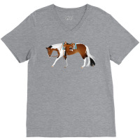 Tobiano Western Pleasure Horse Equine Rampaige Cut V-neck Tee | Artistshot