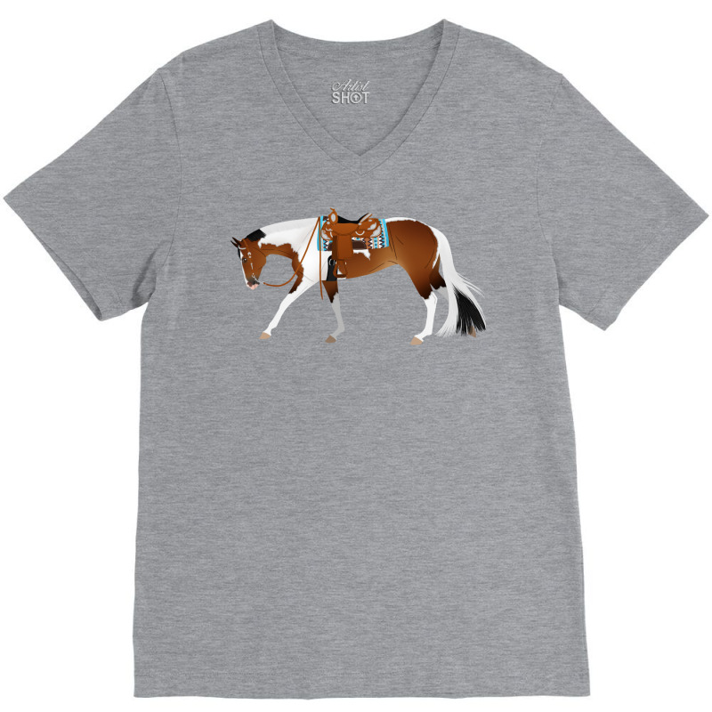 Tobiano Western Pleasure Horse Equine Rampaige Cut V-Neck Tee by mnoodincicr | Artistshot