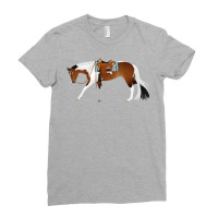 Tobiano Western Pleasure Horse Equine Rampaige Cut Ladies Fitted T-shirt | Artistshot