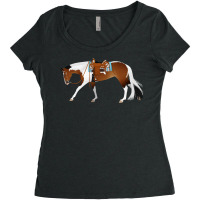 Tobiano Western Pleasure Horse Equine Rampaige Cut Women's Triblend Scoop T-shirt | Artistshot