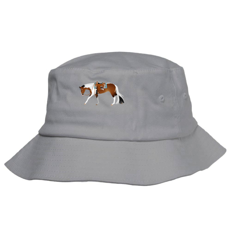 Tobiano Western Pleasure Horse Equine Rampaige Cut Bucket Hat by mnoodincicr | Artistshot