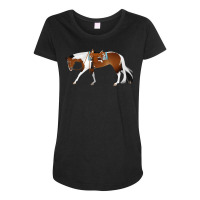 Tobiano Western Pleasure Horse Equine Rampaige Cut Maternity Scoop Neck T-shirt | Artistshot