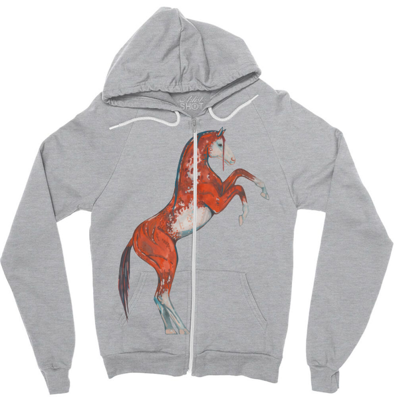 Paint Red Horse Love Aesthetic Zipper Hoodie by seakolaasseh | Artistshot