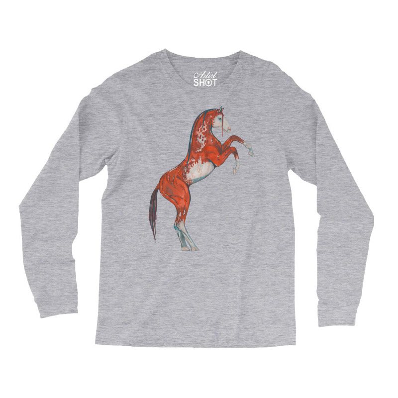 Paint Red Horse Love Aesthetic Long Sleeve Shirts by seakolaasseh | Artistshot