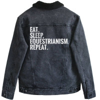 Eat Sleep Equestrianism Repeat Summer Unisex Sherpa-lined Denim Jacket | Artistshot