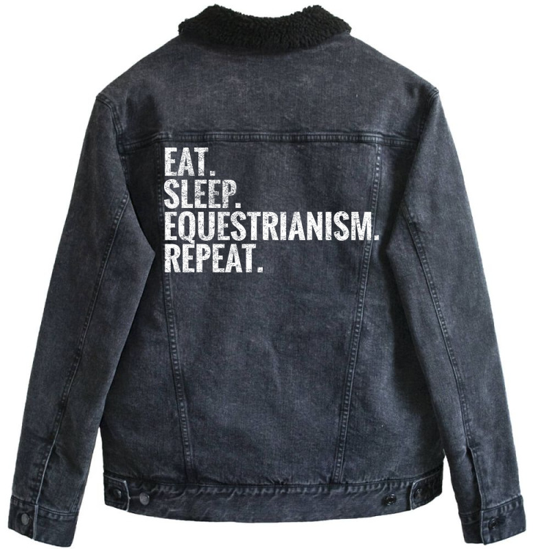 Eat Sleep Equestrianism Repeat Summer Unisex Sherpa-Lined Denim Jacket by peemotchalwe4 | Artistshot