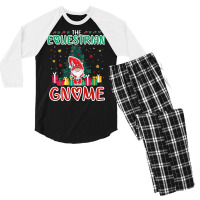 The Equestrian Gnome Xmas Tree Group Christmas Mat Men's 3/4 Sleeve Pajama Set | Artistshot