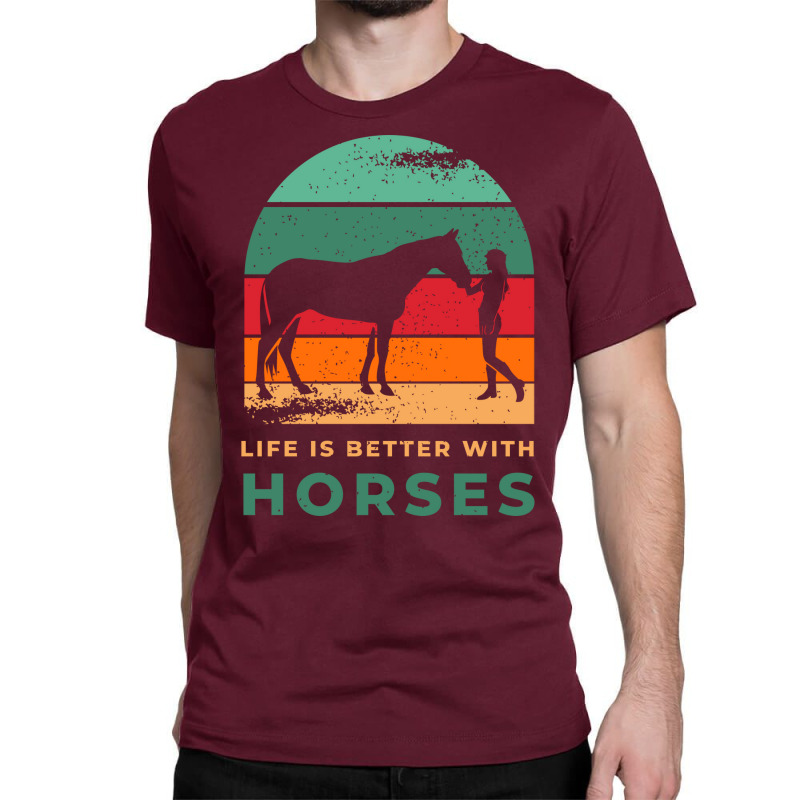 Equestrian Gallop Horse Gift For Horseman And Hors Classic T-shirt by peemotchalwe4 | Artistshot