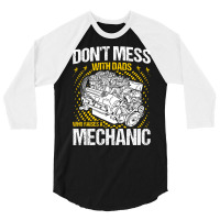 Dads Who Raises A Mechanic Mechanic Dad Vintage 3/4 Sleeve Shirt | Artistshot