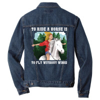 To Ride A Horse Funny Horse Gift Blue Men Denim Jacket | Artistshot