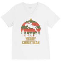 Merry Christmas Dressage Equestrian Xmas Tree Yell V-neck Tee | Artistshot