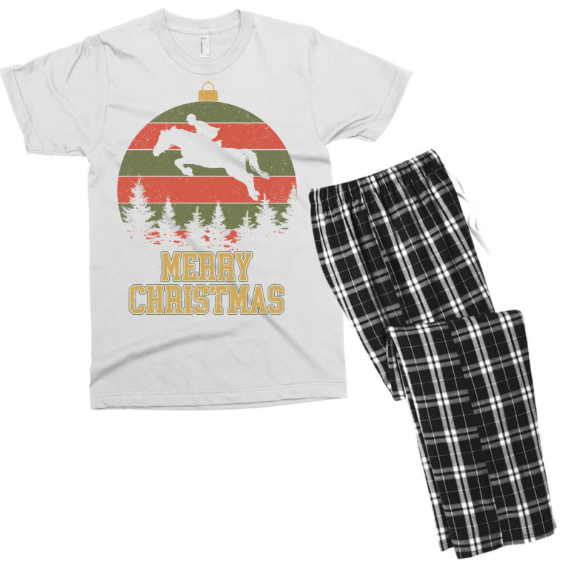 Merry Christmas Dressage Equestrian Xmas Tree Yell Men's T-shirt Pajama Set | Artistshot