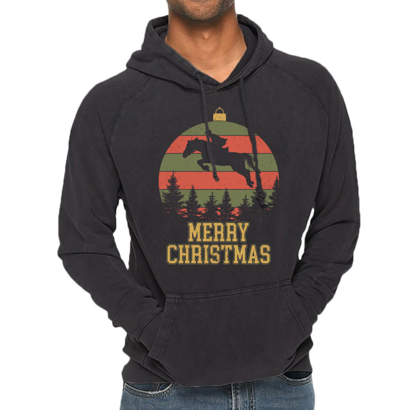 Merry Christmas Dressage Equestrian Xmas Tree Yell Vintage Hoodie | Artistshot