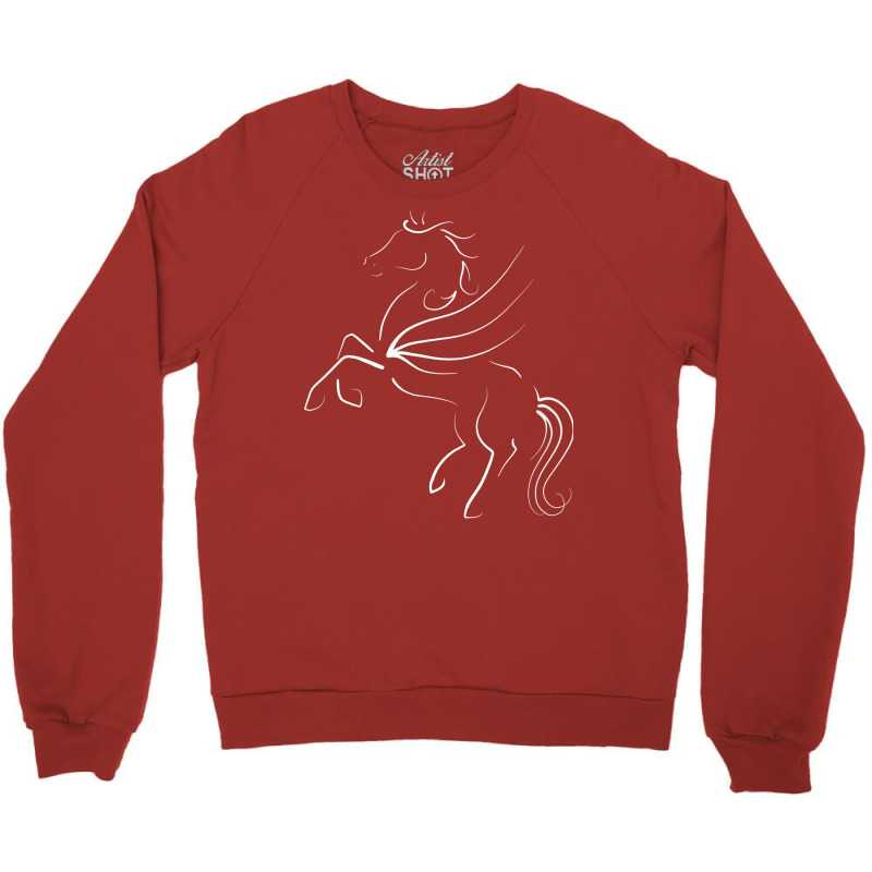 Rearing Black Pegasus Quote Crewneck Sweatshirt | Artistshot