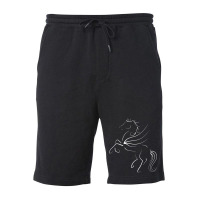 Rearing Black Pegasus Quote Fleece Short | Artistshot