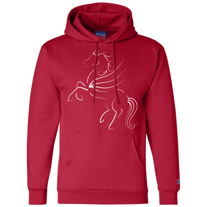 Rearing Black Pegasus Quote Champion Hoodie | Artistshot