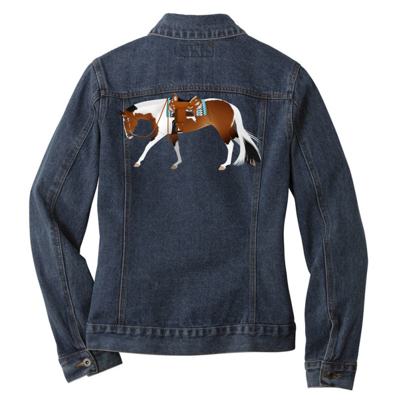 Tobiano Western Pleasure Horse Equine Rampaige Ladies Denim Jacket by asaquegaikad | Artistshot