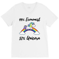 49 Economist 51 Unicorn Aesthetic V-neck Tee | Artistshot