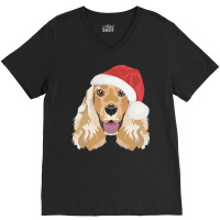 English Cocker Spaniel Merry Christmas Cool V-neck Tee | Artistshot