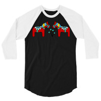 Swedish Dala Horses Vintage 3/4 Sleeve Shirt | Artistshot