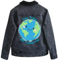 Your Today My Tomorrow Planet Earth Kids Future Hi Unisex Sherpa-lined Denim Jacket | Artistshot