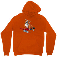 English Bulldog English Bulldog On A Skateboard Unisex Hoodie | Artistshot