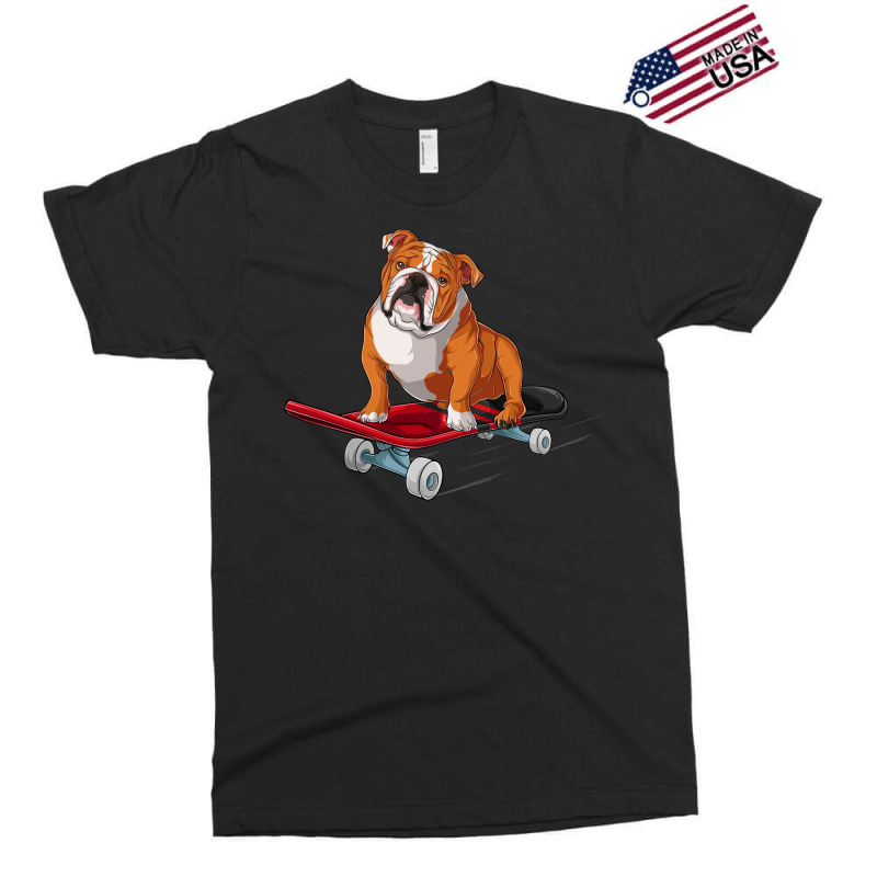 English Bulldog English Bulldog On A Skateboard Exclusive T-shirt | Artistshot