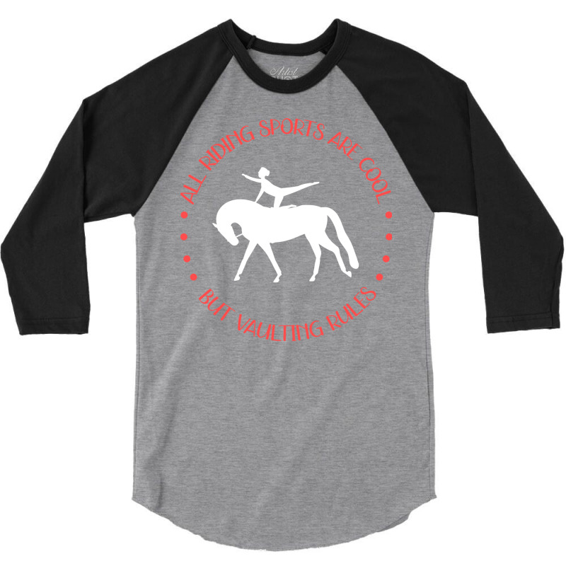 Vaulting Rules Vaulters Horse Equestrian Green 3/4 Sleeve Shirt | Artistshot