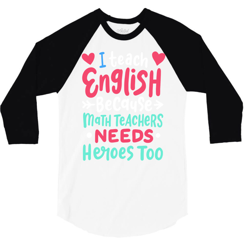 English Teacher Funny Teaching Green 3/4 Sleeve Shirt | Artistshot