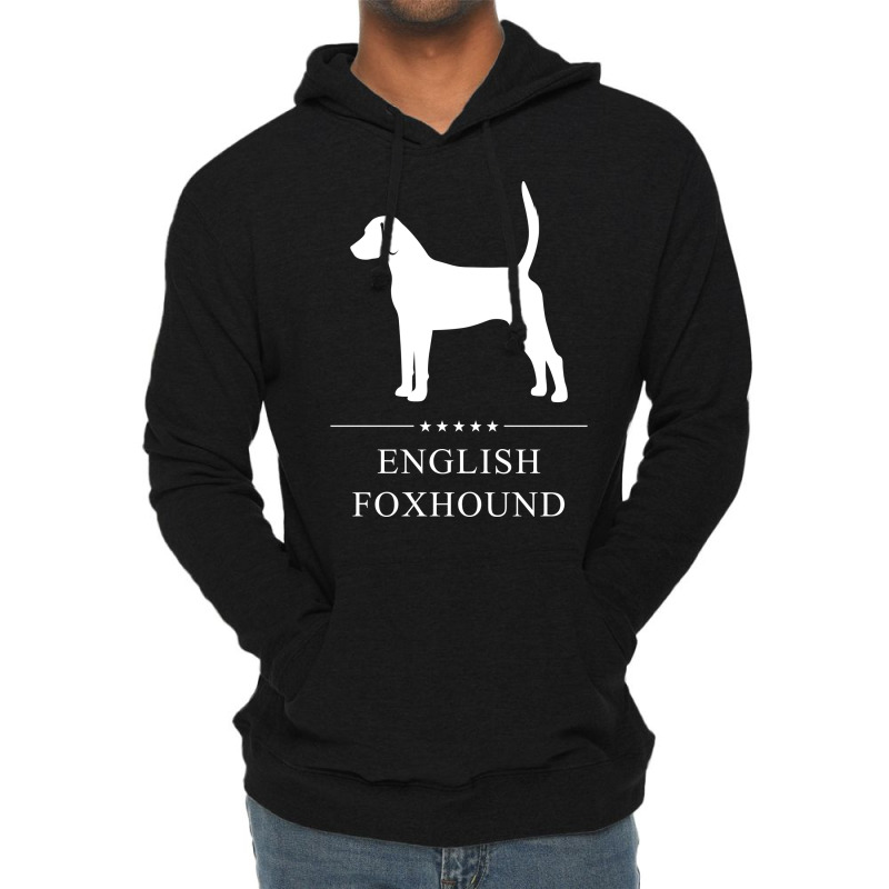 English Foxhound Dog White Silhouette Cute Lightweight Hoodie | Artistshot