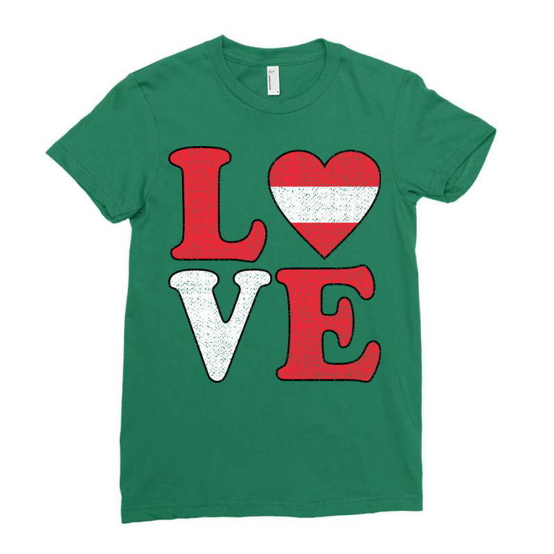 Love Austria Pride Austrian Flag Aesthetic Ladies Fitted T-Shirt by ushaanthihr | Artistshot