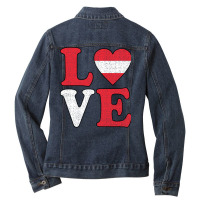 Love Austria Pride Austrian Flag Aesthetic Ladies Denim Jacket | Artistshot